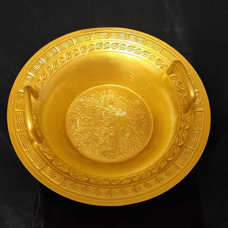 浴佛盆佛堂用品浴佛摆件黄金色浴佛铜盆寺庙佛堂浴佛用浴佛节用品