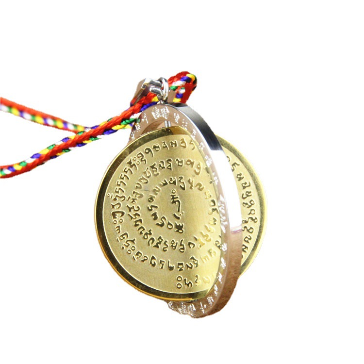 佛教钛钢金刚萨埵百字明心咒吊坠护身符金刚杵咒男女挂件转运平安