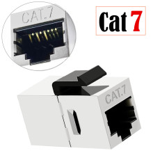 镀金不锈钢壳六类屏蔽模块CAT7  cat7面板网络直通模块电脑模块