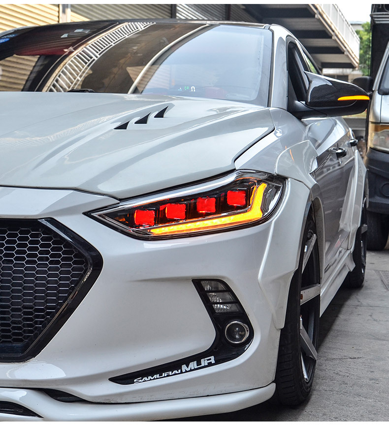 适用现代领动大灯总成改装led大灯16-19款20款led透镜世纪版流光