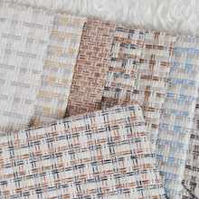色织 格子 仿麻布 箱包收纳凳亚麻布料 靠垫抱枕棉麻面料沙发布