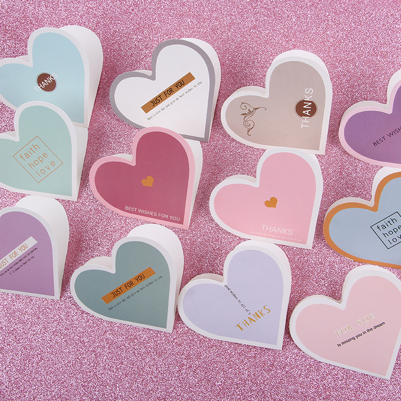 爱心纸片卡心形鲜花贺卡小卡片创意祝福留言寄语卡迷你多用途心型