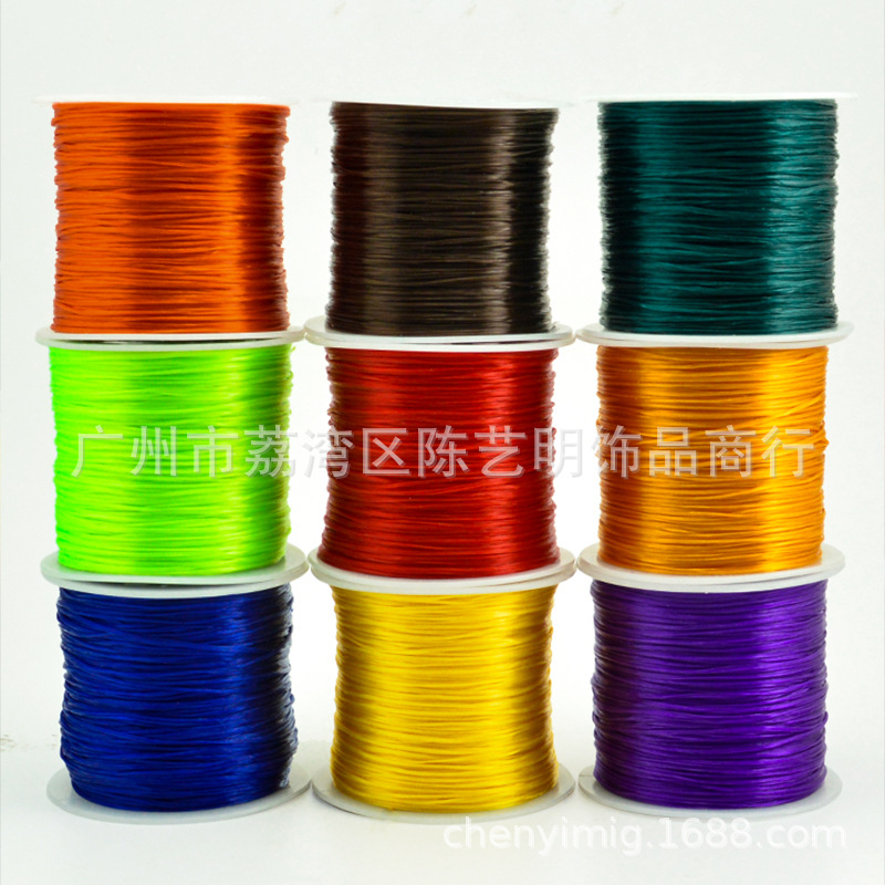 50 M Flat Crystal Cable Hair Extension Filament Elastic String Good Elasticity Wear-Resistant Thread with Bead DIY Beaded Bracelet String