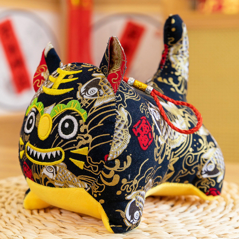 布老虎传统民间工艺虎年吉祥物公仔小号鱼虎毛绒玩具挂件礼物