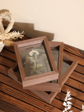 玻璃相框diy原木色双面透明正方形框照片植物装裱框代发领券下单