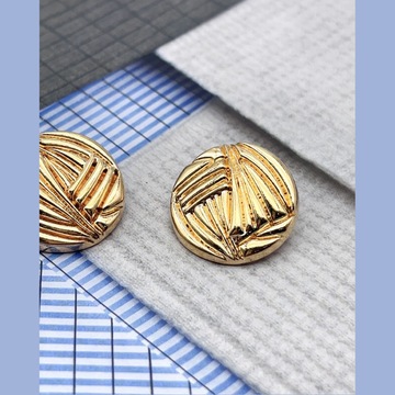 时尚条纹金属纽扣圆形百搭毛衣针织风衣西装大衣高档外套装饰扣子