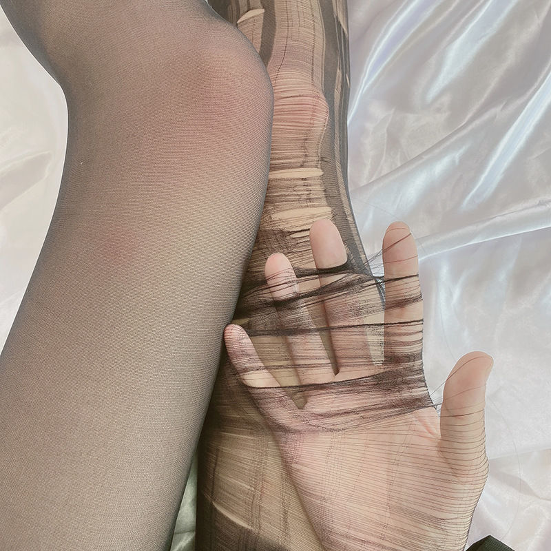 春夏超薄手撕黑丝袜连裤袜性感诱惑尼龙肉色丝袜厂家批发十条包邮