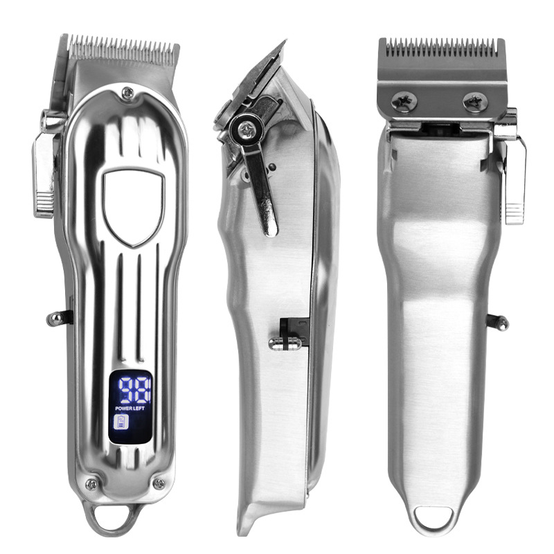 Amazon Electric Hair Clipper Full Metal Professional Hairdressing Electric Haircut Shaving Rechargeable Electrical Hair Cutter Professional Hair Clipper