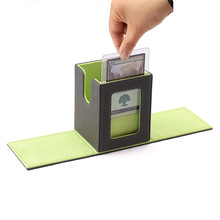 快速定制跨境贸易热销款PU强磁创意展示收纳卡牌盒卡夹卡牌竖插盒