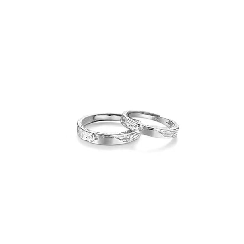 Couple Ring 925 Sterling Silver a Pair of Open Adjustable 999 Silver Closed Mouth Niche High Sense 2022 New Fashion