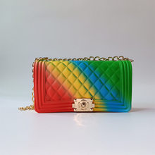 New women's bag cross chain jelly bag new rainb