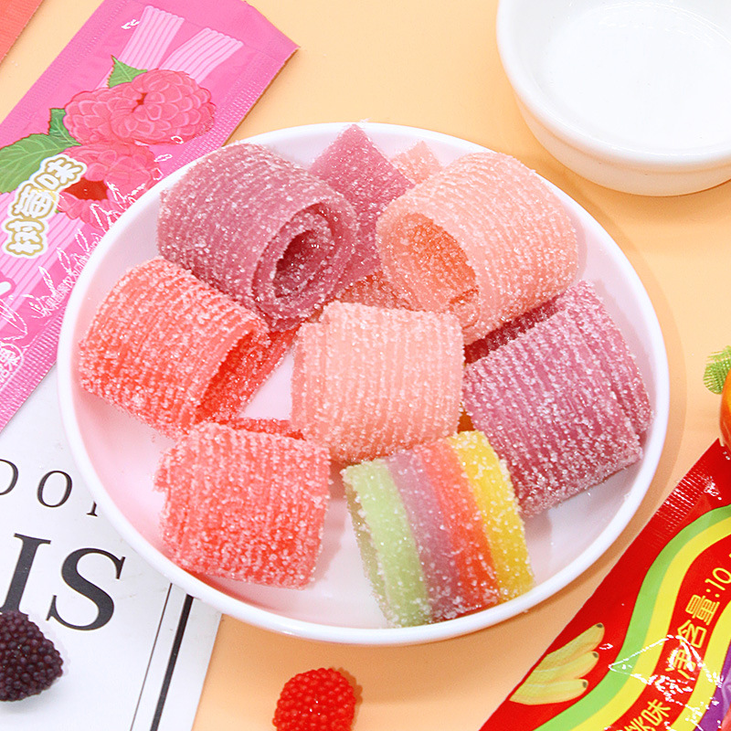 小样酸果条果汁软糖网红零食儿童糖果酸甜橡皮糖多口味超市批发