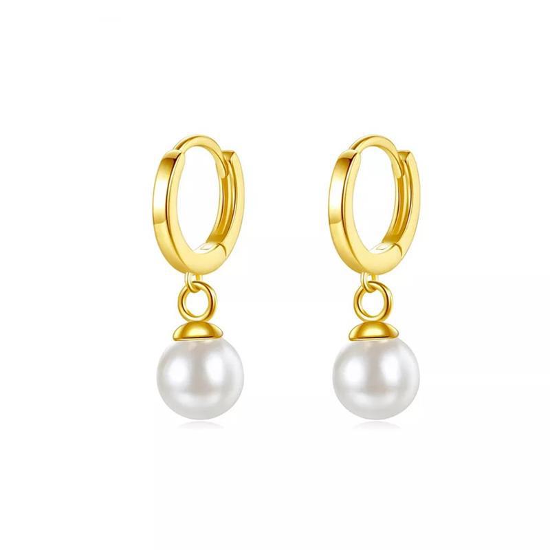 Amazon Hot Sale S925 Sterling Silver Pearl Earrings Factory Wholesale Temperament Entry Lux Style Girls Ear Rings