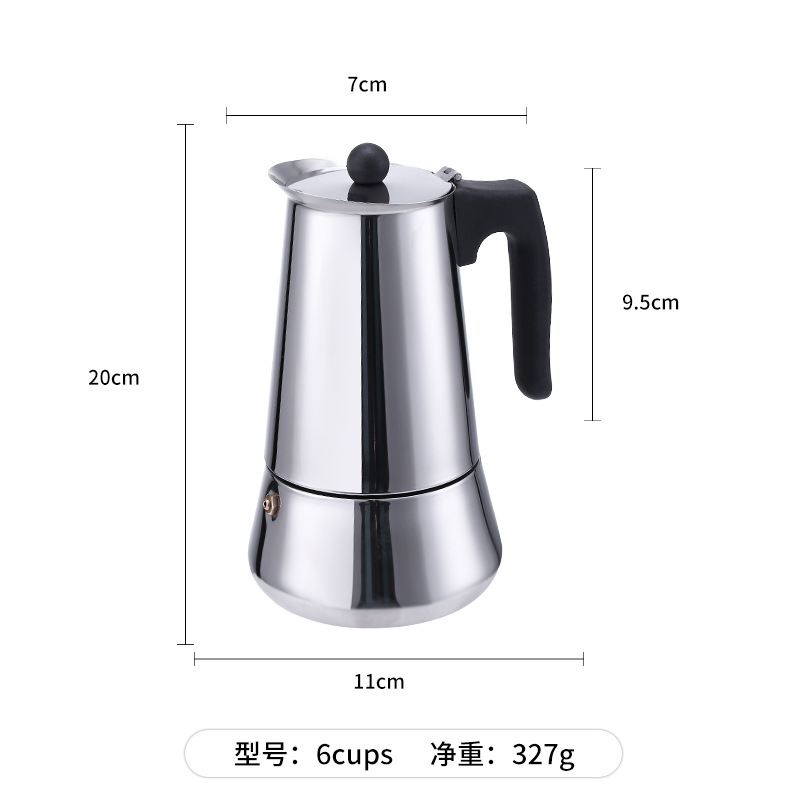 New Stainless Steel Coffee Maker Amazon Hot Moka Pot Household Portable Coffee Making Machine