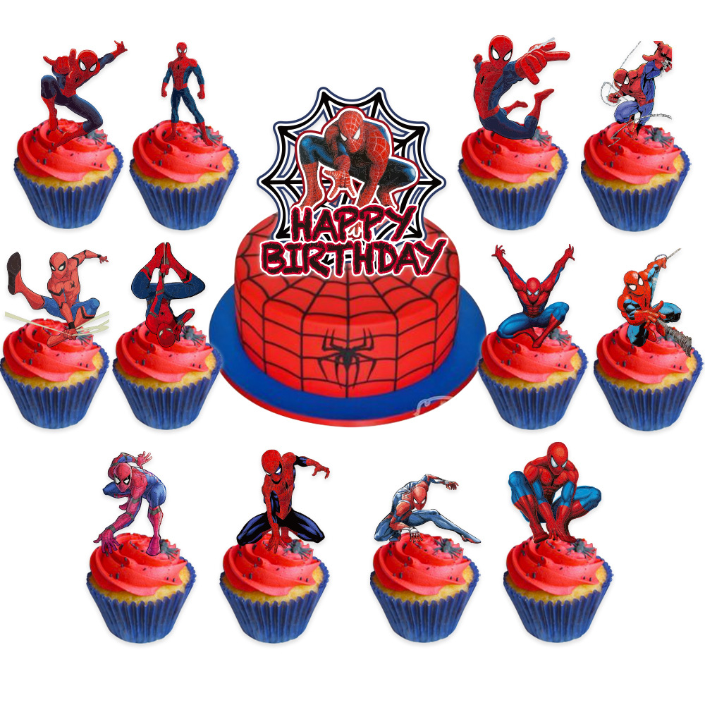 Spider-Man Theme Hanging Flag Paper Banner Letters Happy Birthday Superhero Party Decoration Supplies