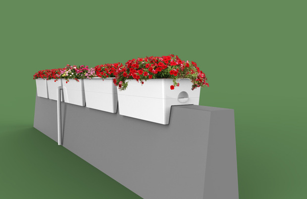 桥梁护栏绿化悬挂式花箱花槽 玻璃钢花盆pp花盆源头工厂定制批发