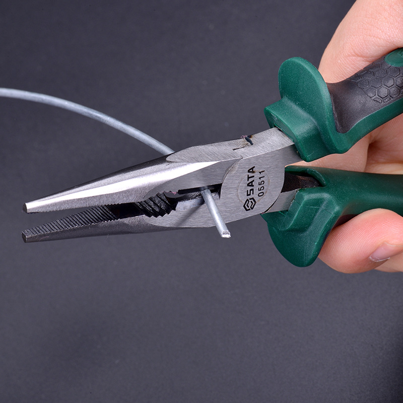 钳五金工具钢丝钳捷科工具钢丝钳世达尖嘴钳5寸6寸8寸多功能钳子尖口