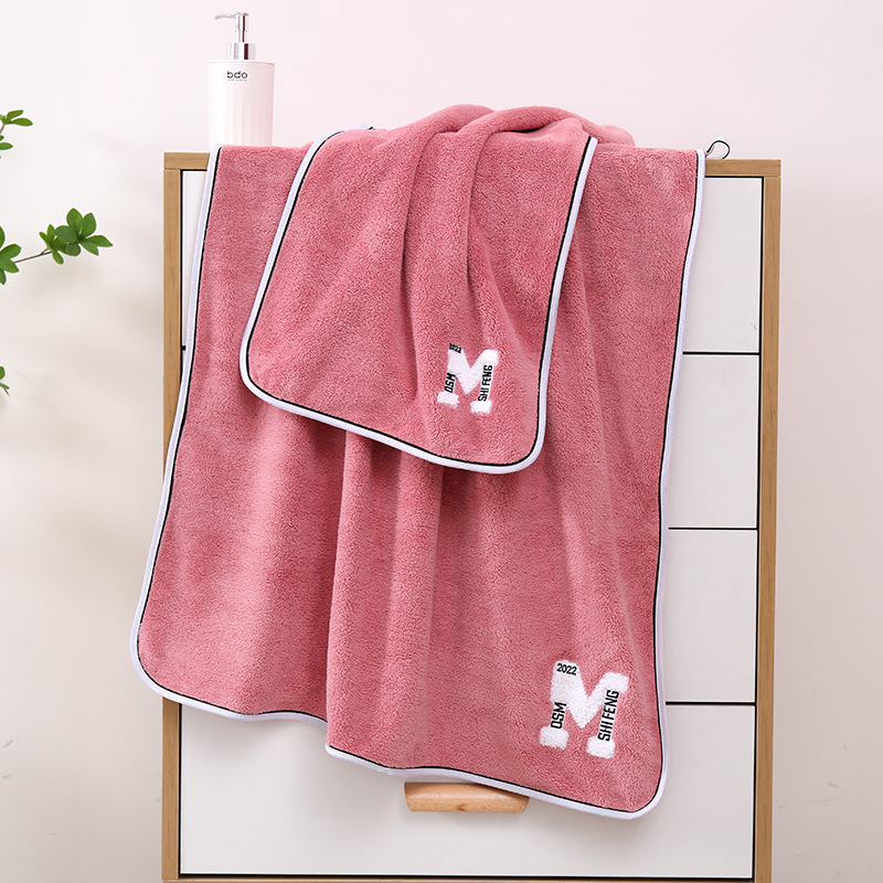 Wholesale Coral Fleece Towel Bath Towel Soft Couple Home Daily Face Towel Bath Soft Wrap Towel Two-Piece Set