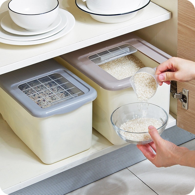 米桶小号家用欧式日系面缸防尘创意推拉式米箱米桶家用 现代风格