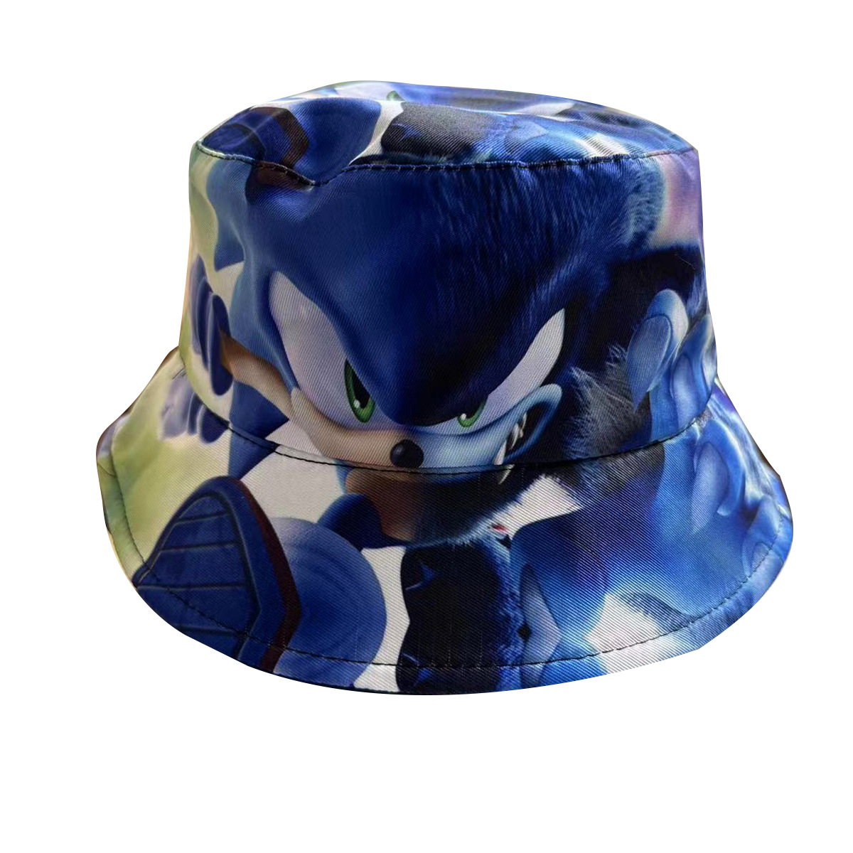 Cross-Border Anime Peripheral Printing Bucket Hat One Piece Naruto Cartoon Mario Sunshade Hat Sonic Bucket Hat