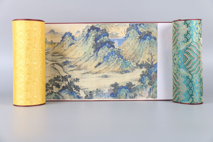 国画风景丝路山水地图全图丝绸画长卷2018春晚展示丝绸之路收藏画