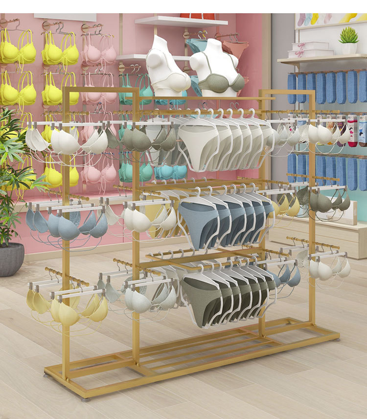 内衣展示架内裤货架中岛挂架新款内衣内裤陈列文胸双面内衣摆放架