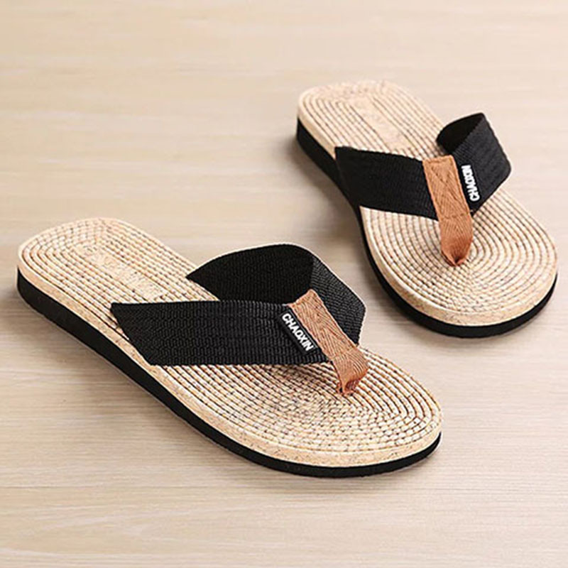 summer men‘s flip flops foam sole breathable slippers foam sole sandals beach shoes home bathroom stall slippers
