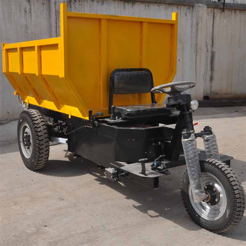 电动三轮翻斗车 工地拉砂浆用电三轮车 1吨手掀三轮电动车-询价