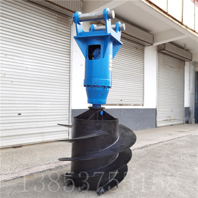 勾机桩帽成型机旋挖钻机引孔机工地施工地基钻孔机挖机改装清土器