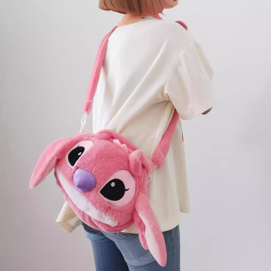 创意呆萌史迪仔毛绒玩具背包史迪奇毛茸茸单肩斜挎背包儿童零钱包