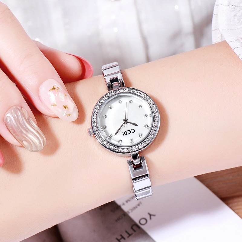 歌迪轻奢中古女表精致镶钻小巧气质手链表女士高级感防水石英手表