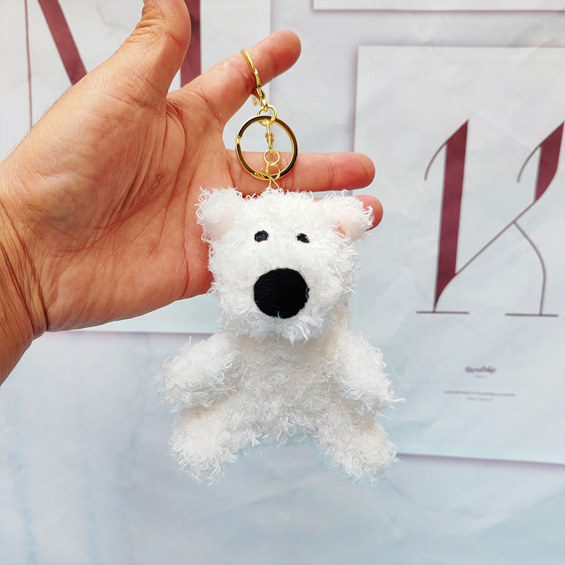 West Highland Puppy Doll Plush Pendant Cute Couple Bag Ornaments Grab Machine Small Gift Toy Wholesale