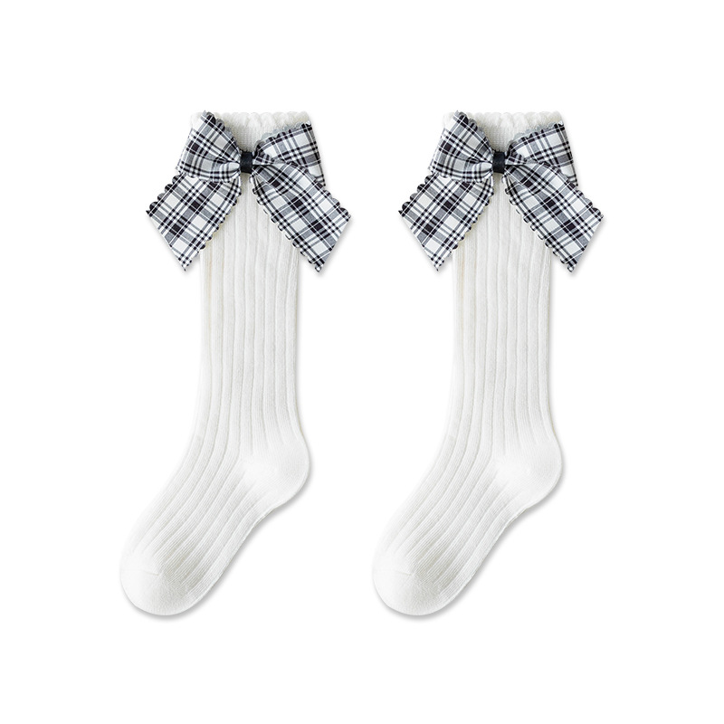 Children's Socks Wholesale 2023 Spring New Japanese Bow Girls' Stockings Cotton Calf Socks for Girls