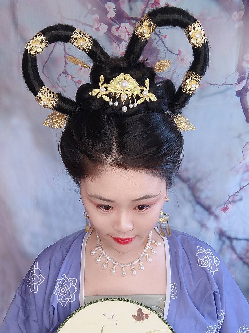 敦煌飞天舞古风发冠供养人发饰坦领汉服头饰嫦娥唐朝发簪敦煌头冠