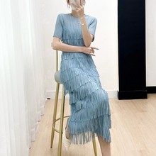三宅舒适气质时尚高级设计感小众减龄流苏连衣裙女2023年夏季新款