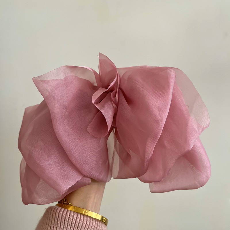 Children's Chiffon Big Bow Hairpin Girls' Ponytail Cropped Hair Clip Back Head Hair Accessories Princess Hairpin Girls Headdress