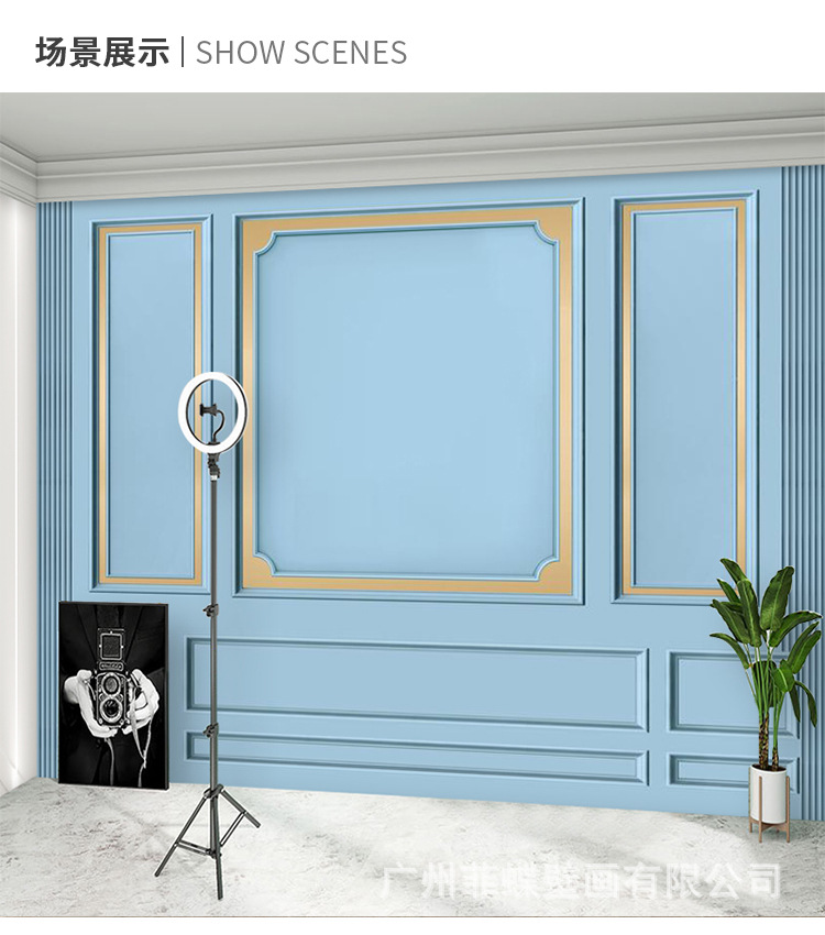 拍照直播间背景墙壁画墙纸3d立体欧式电视客厅壁纸壁布无纺布批发