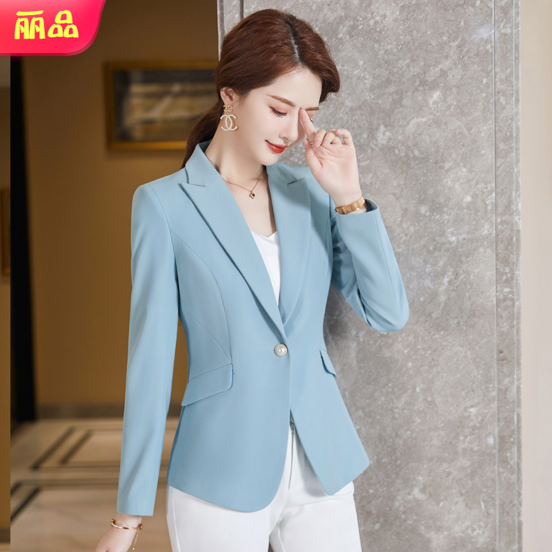 2021秋季新款职业装春秋款西服小个子短款上衣黑色小西装外套女