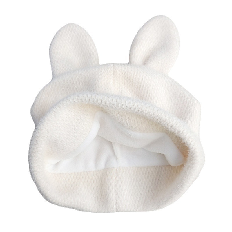Korean Style Rabbit Ears Pile Heap Cap Cute Fashion Sleeve Cap Outdoor Keep Warm Toque Trend Knitting Wool Hat