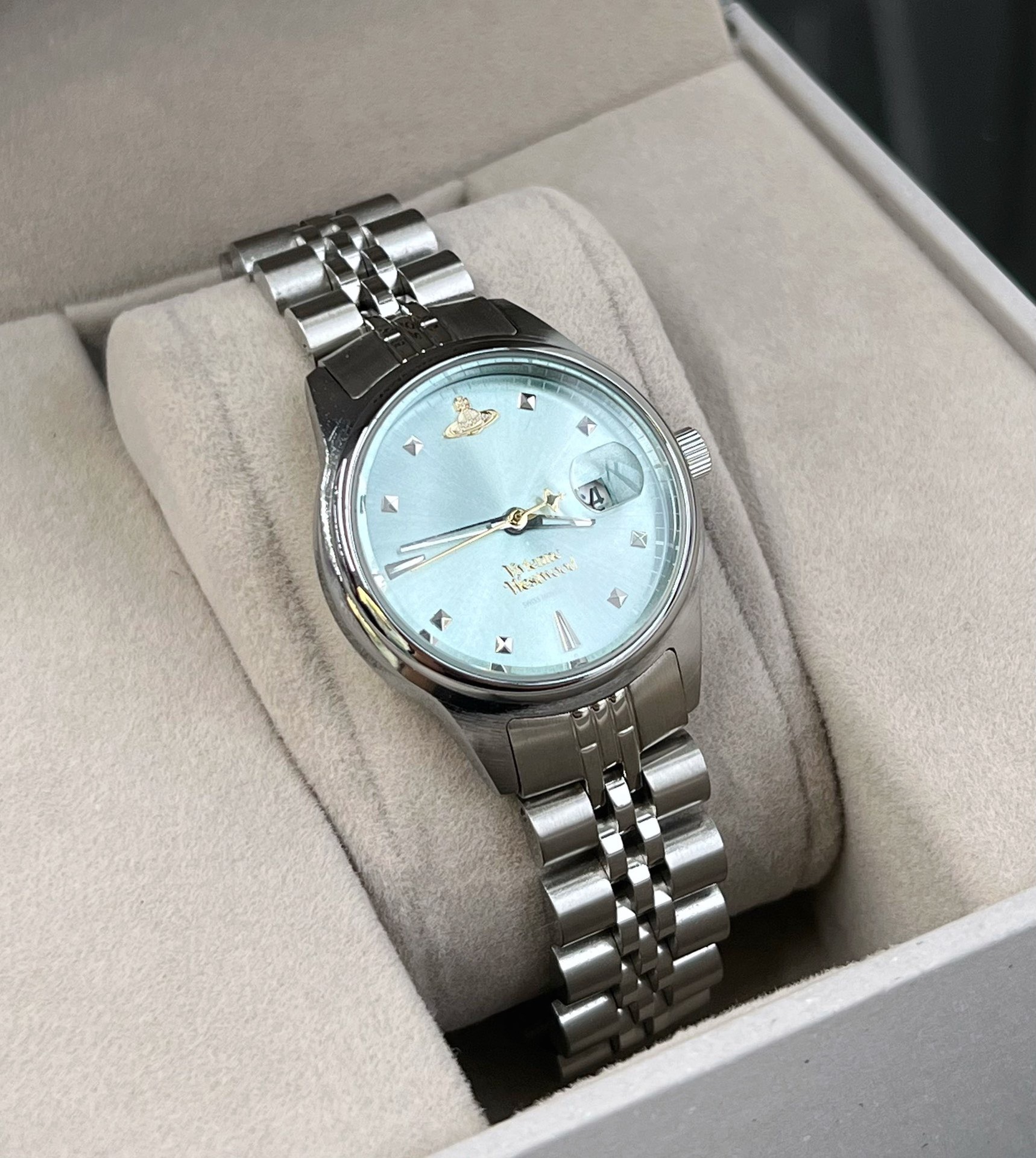 vivienne薇薇安西太后小蓝表石英土星手表钥匙吊坠小红书热门女款