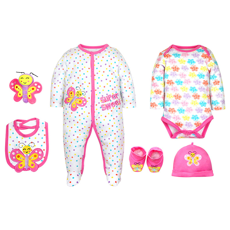 2022 Europe and America Cross Border Factory Wholesale Autumn Children's Clothing Unisex Baby Suit Infant Children's Suit 6-Piece Set Wholesale