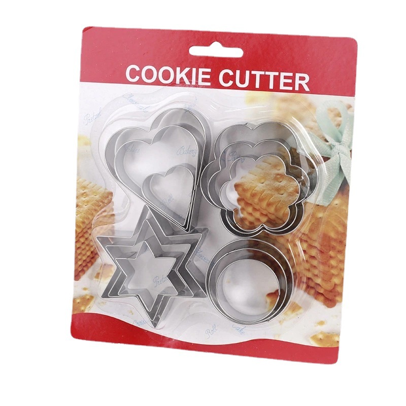 Cake Baking Mold Cookie Cutter round Mousse Ring Thick Stainless Steel Press Type Cookie Cutter