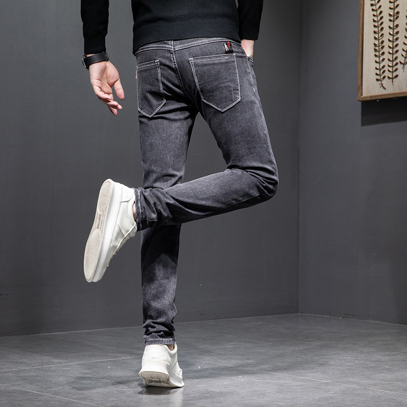 Slim-Fit Stretch Jeans Men's Fashion Korean Youth Jeans Men's Spring New Men's Korean Fashion