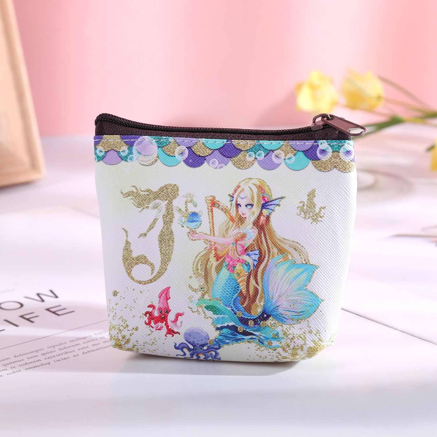 New Pvc Unicorn Zipper Coin Purse Coin Bag Women's Small Wallet Cute Mermaid Cartoon Small Wallet