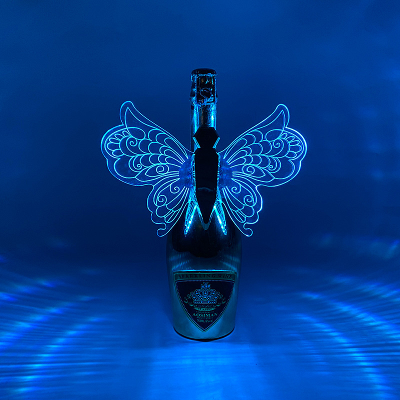 Cross Mirror Led Light-Emitting Butterfly Wings Champagne Head Flash Stick Wine Sleeve Colorful Glow Stick Bar Ktv Atmosphere Props