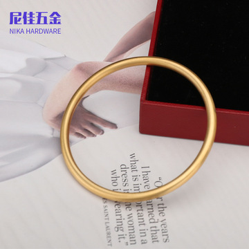 0古法传承钛钢金色手镯女日韩版实心素圈手环-阿里巴巴