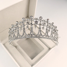 巴洛克女王同款大皇冠珍珠水钻头饰结婚新娘皇冠公主生日王冠发饰