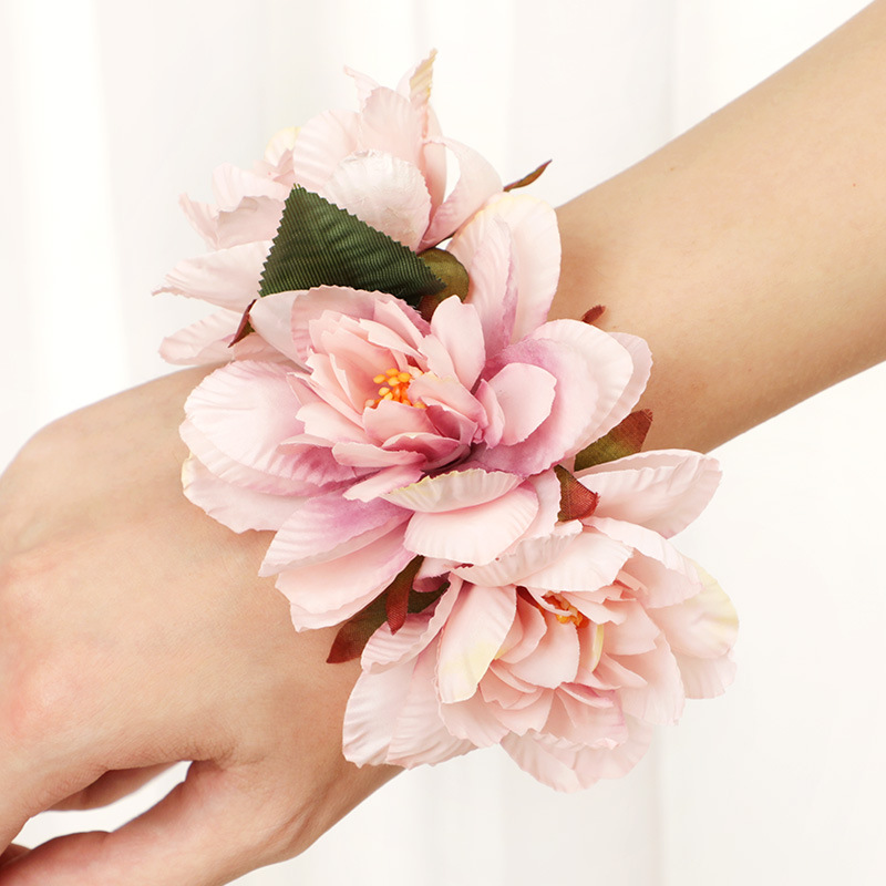 婚庆用品结婚手腕花婚礼新娘伴娘姐妹手花三花球手腕花布艺手花