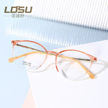 时尚网红眼镜框女复古TR90大框透明色配近视眼镜8184