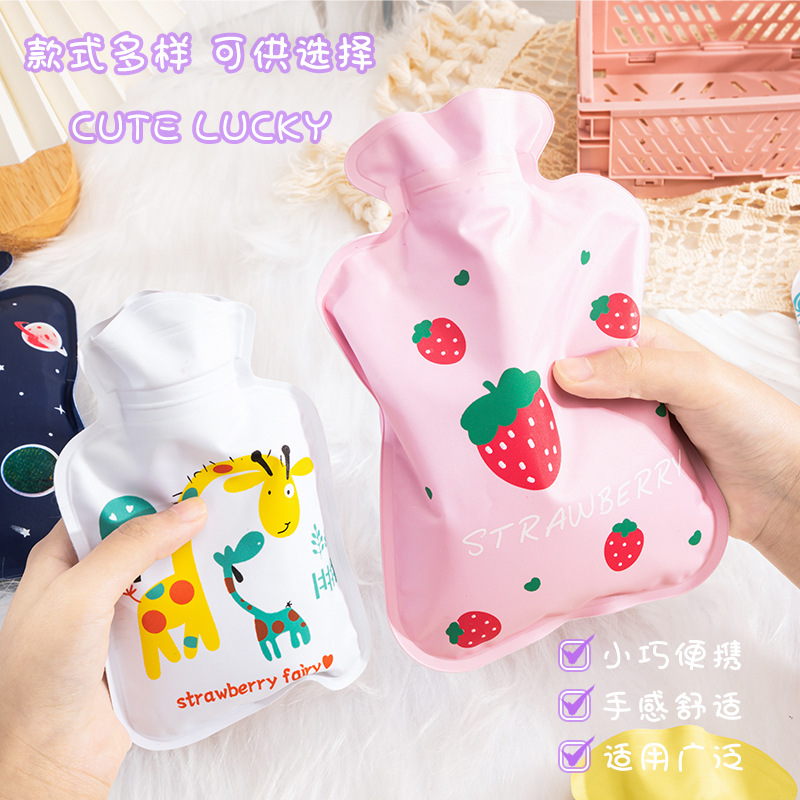 Double-Layer Flower Cloth Hot Water Injection Bag Student Cute Hand Warmer Cartoon Extra Thick Hot-Water Bag Winter Heating Pad